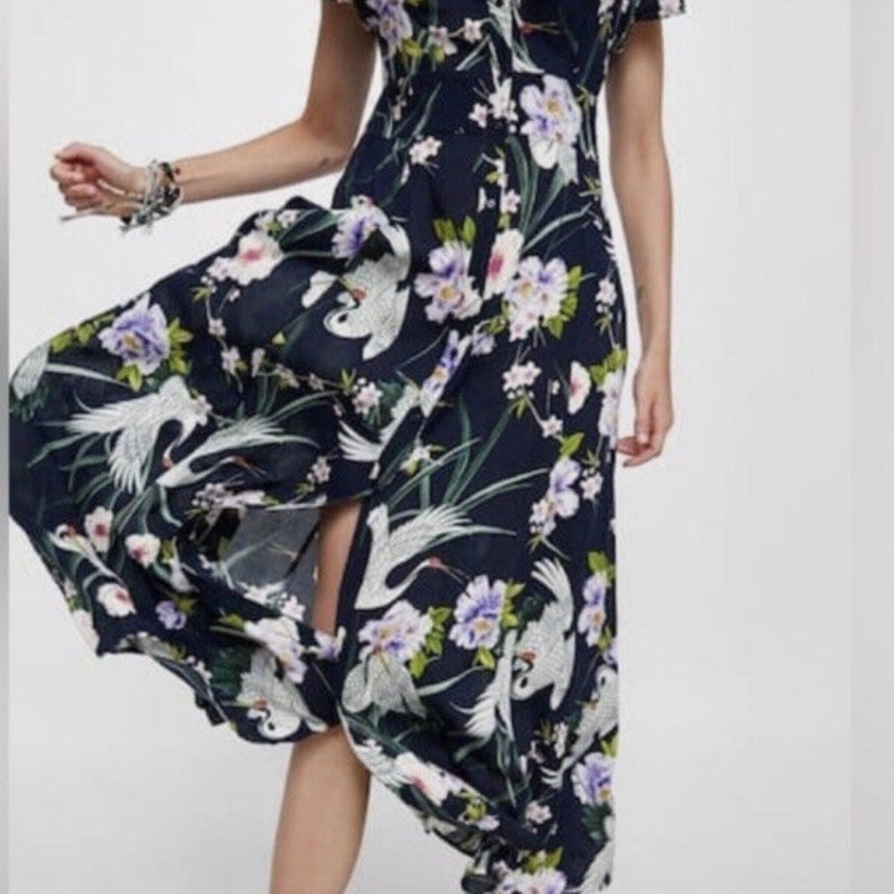 Zara Floral Print Maxi Dress